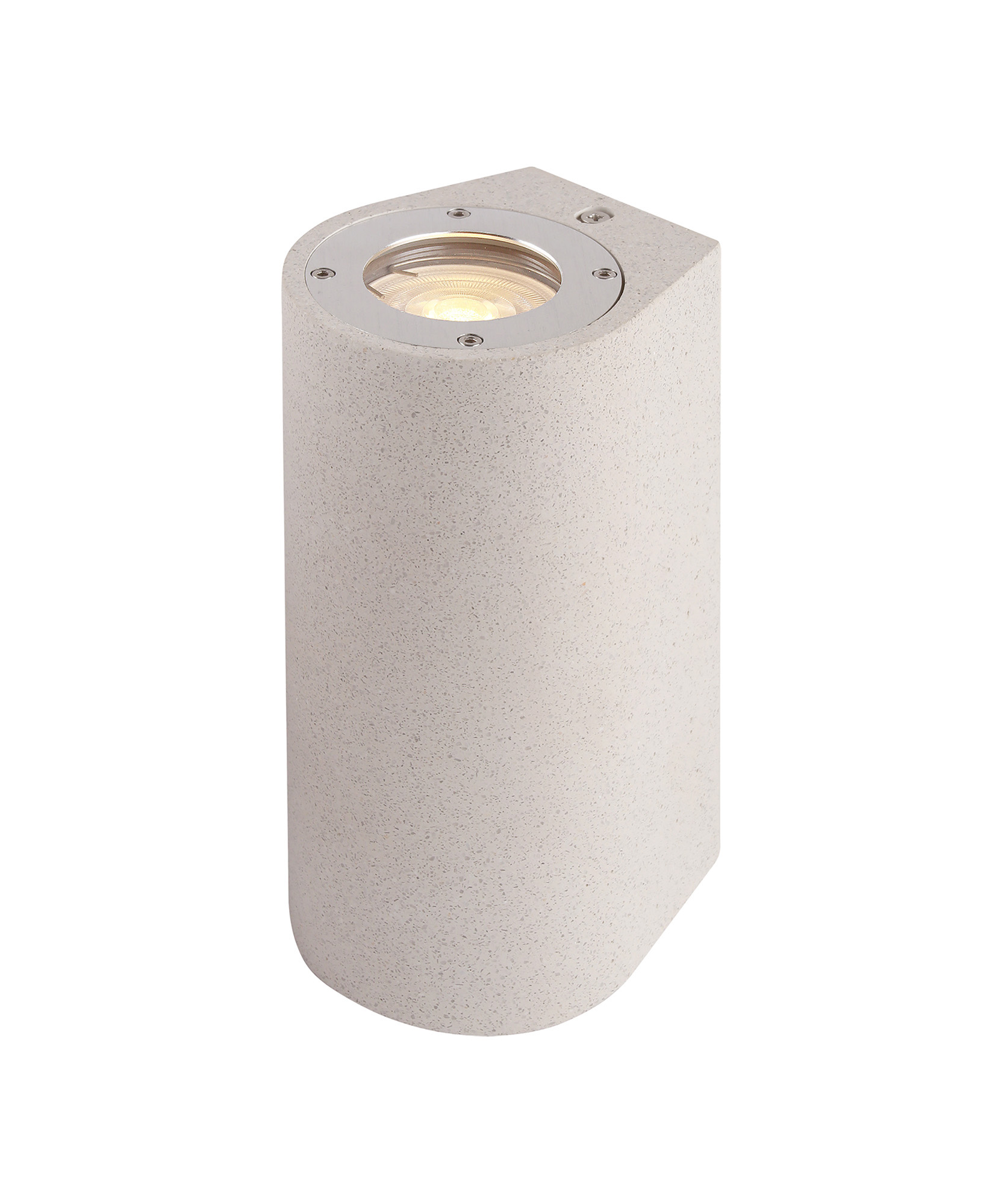 M7180  Levi Round Wall Lamp 2 Light IP65 Outdoor White Concrete